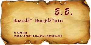 Bazsó Benjámin névjegykártya